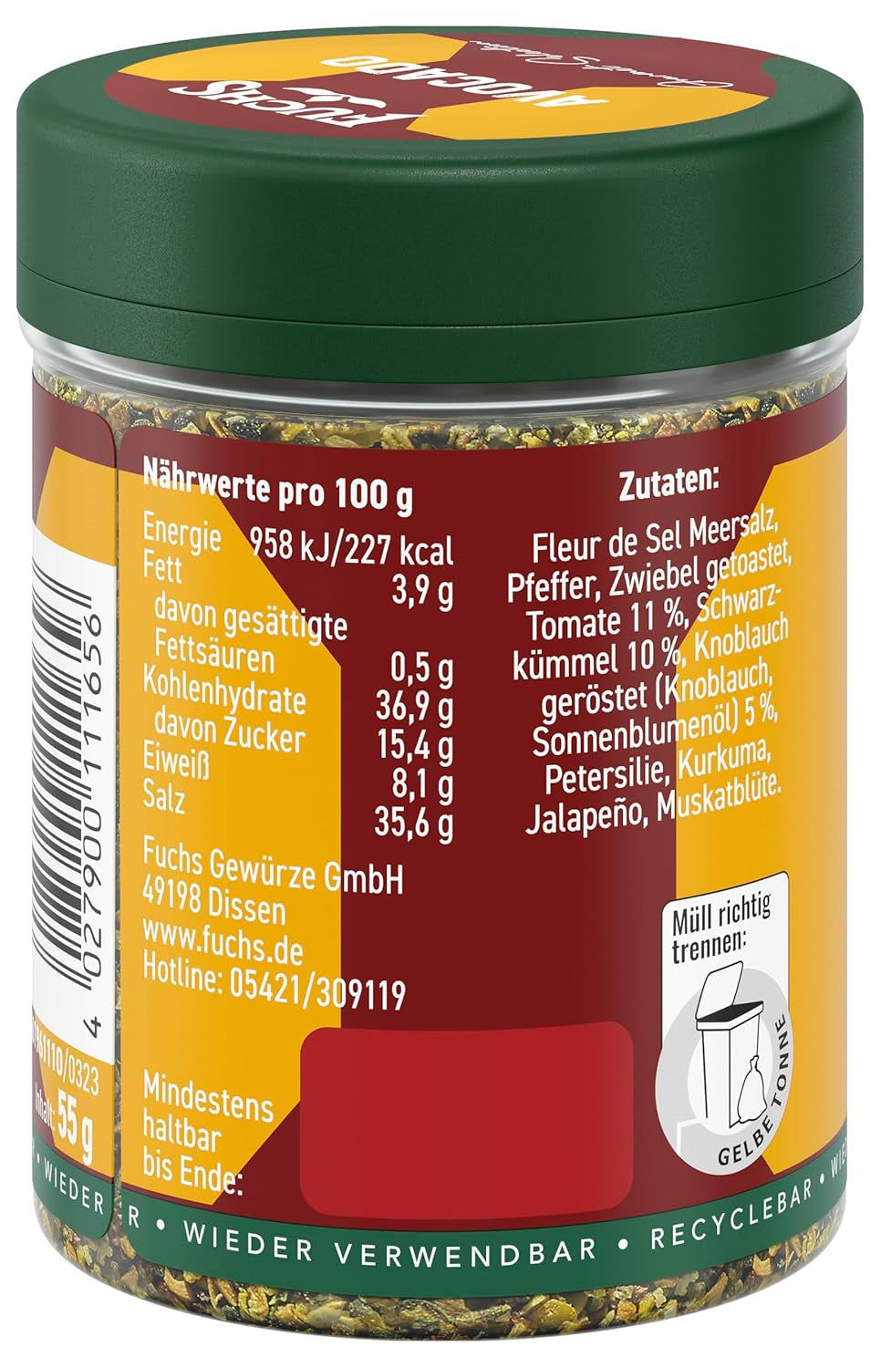 Fuchs Gourmet Selection Avocat Gewürzzubereitung, 55 g