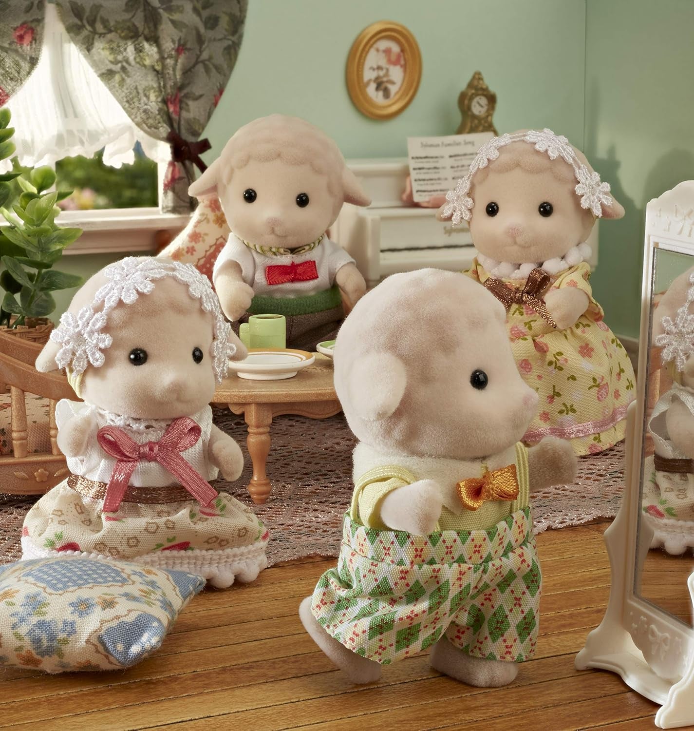 Sylvanian Families 5619 Famille de moutons - Figurines pour maison de poupées