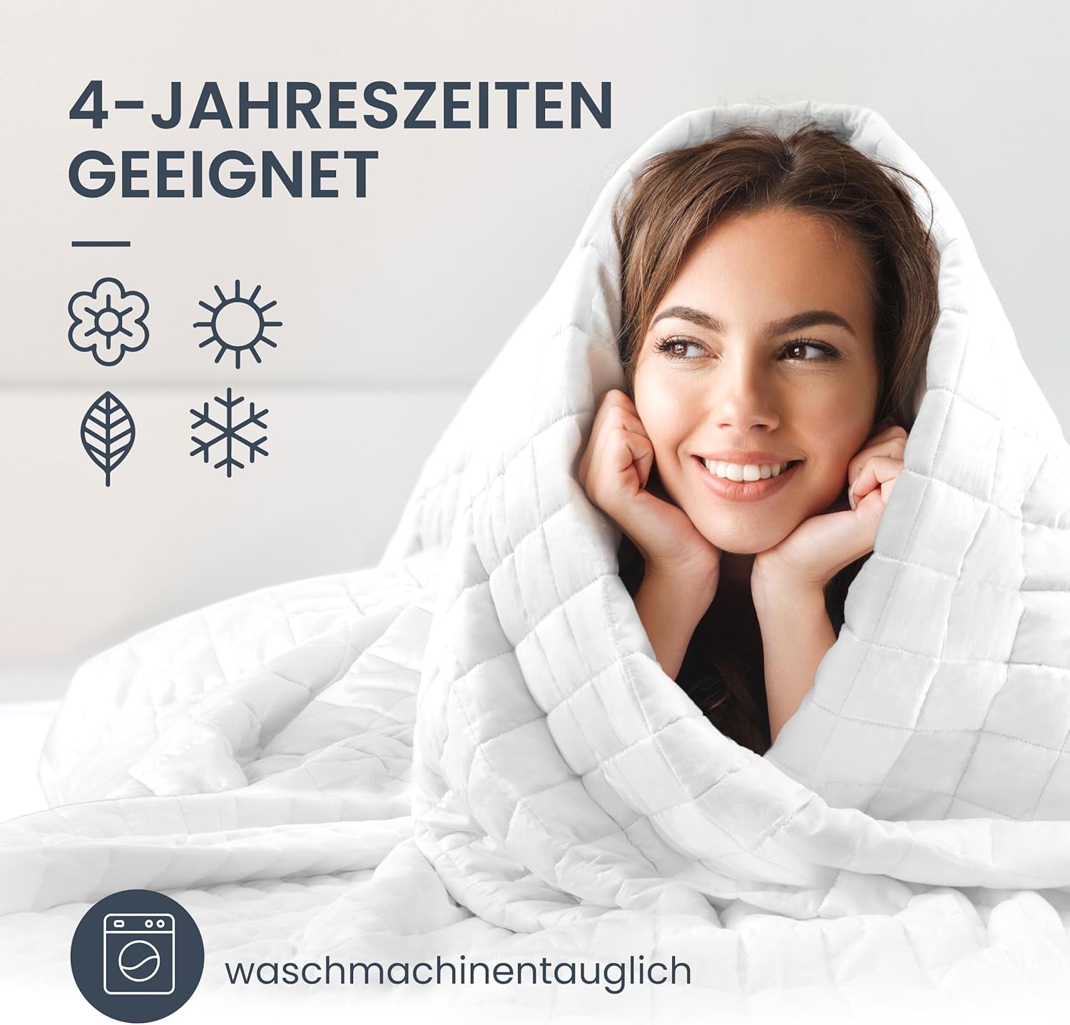 Couverture thérapeutique 7 kg I 135X200Cm I Pour un sommeil réparateur I Couverture lestée de haute qualité en coton respirant I Anti-stress et thérapeutique - Avec boîte d'emballage avec poignée de transport Lits et couvertures Besuche den müüd-Store