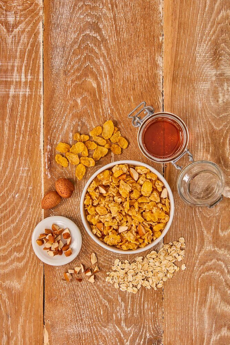 Dr. Oetker Vitalis Crunchy Flakes : Muesli croquant avec corn flakes et morceaux d'amandes, paquet de 5 (5 x 600g)