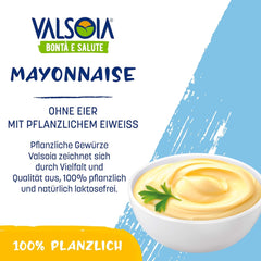 Mayonnaise végétale au soja sans œufs, idéale pour les végétaliens et végétariens, polyvalente en cuisine, 4 x 150 ml