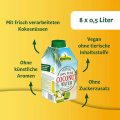 Pfanner Coconut Water Drink (8 X 500 ml) - Eau de coco sans sucre Naty Shop