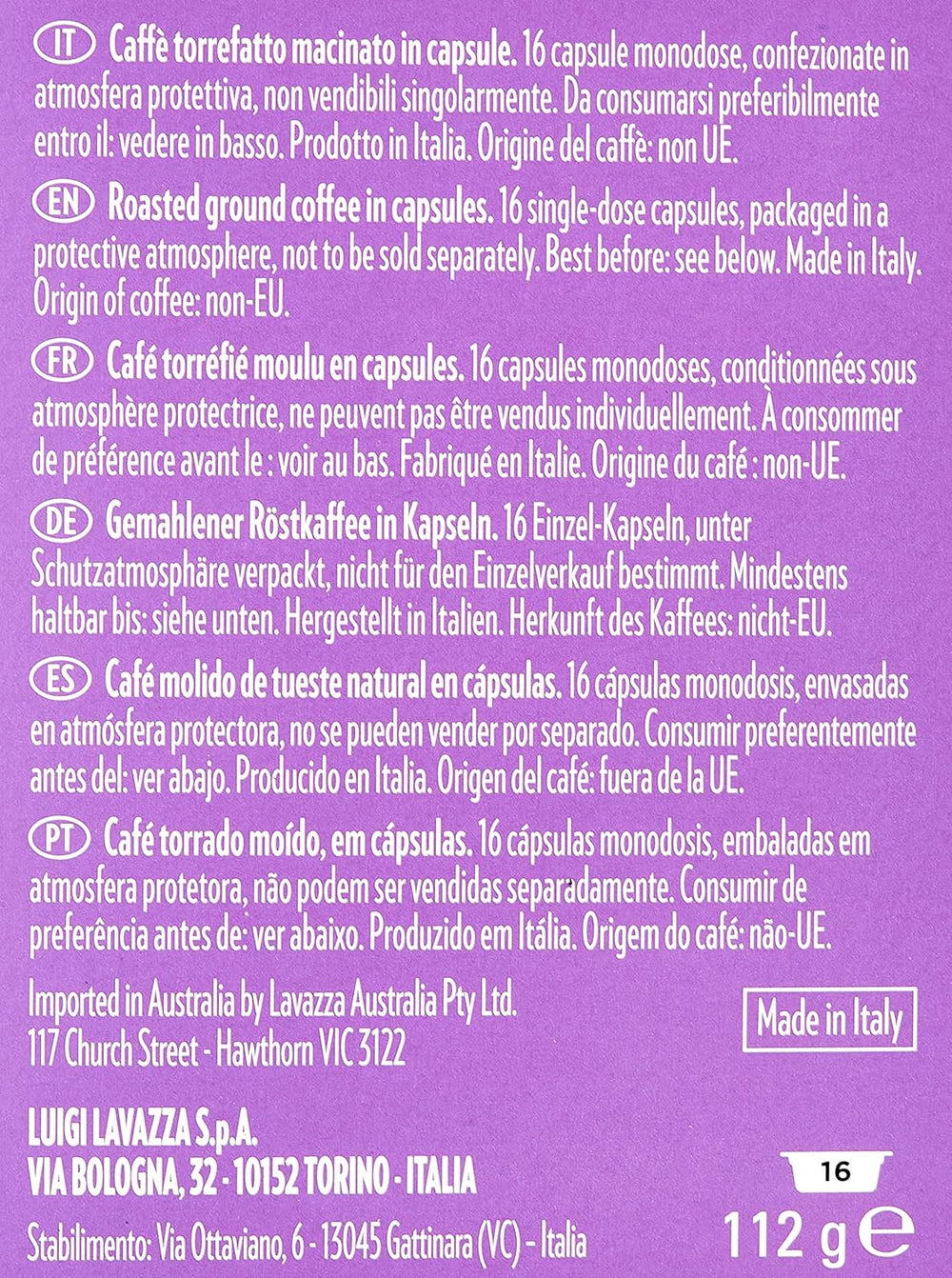 Lavazza A Modo Mio Espresso Soave, 1 x 16 capsules (1 x 112 g)