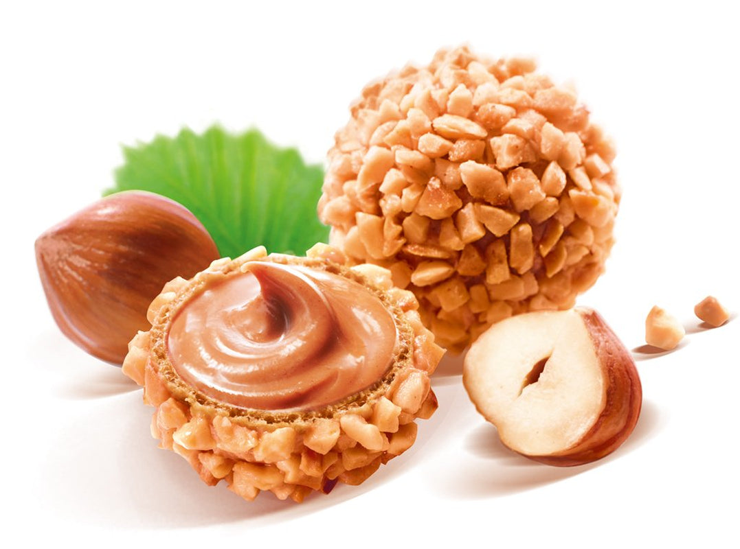 GiOTTO – une spécialité pâtissière préparée selon une recette italienne originale – coque de gaufrette, garniture de crème de lait et de noisettes et glaçage de morceaux de noisettes – 10 x 21,5g