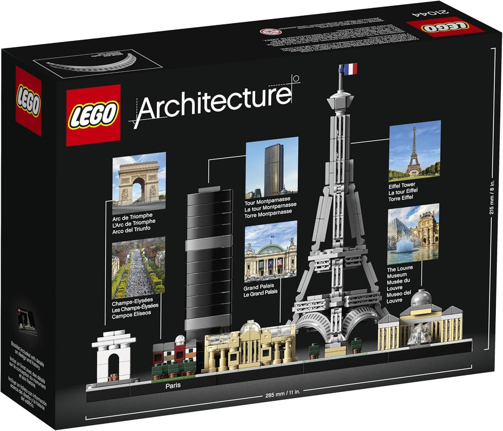 Kit de construction LEGO Architecture Paris, Tour Eiffel, Champs-Élysées et Louvre, collection Skyline, décorations pour la maison et le bureau, idées cadeaux pour collectionneurs, hommes et femmes 21044 Ensembles de construction Besuche den LEGO-Store