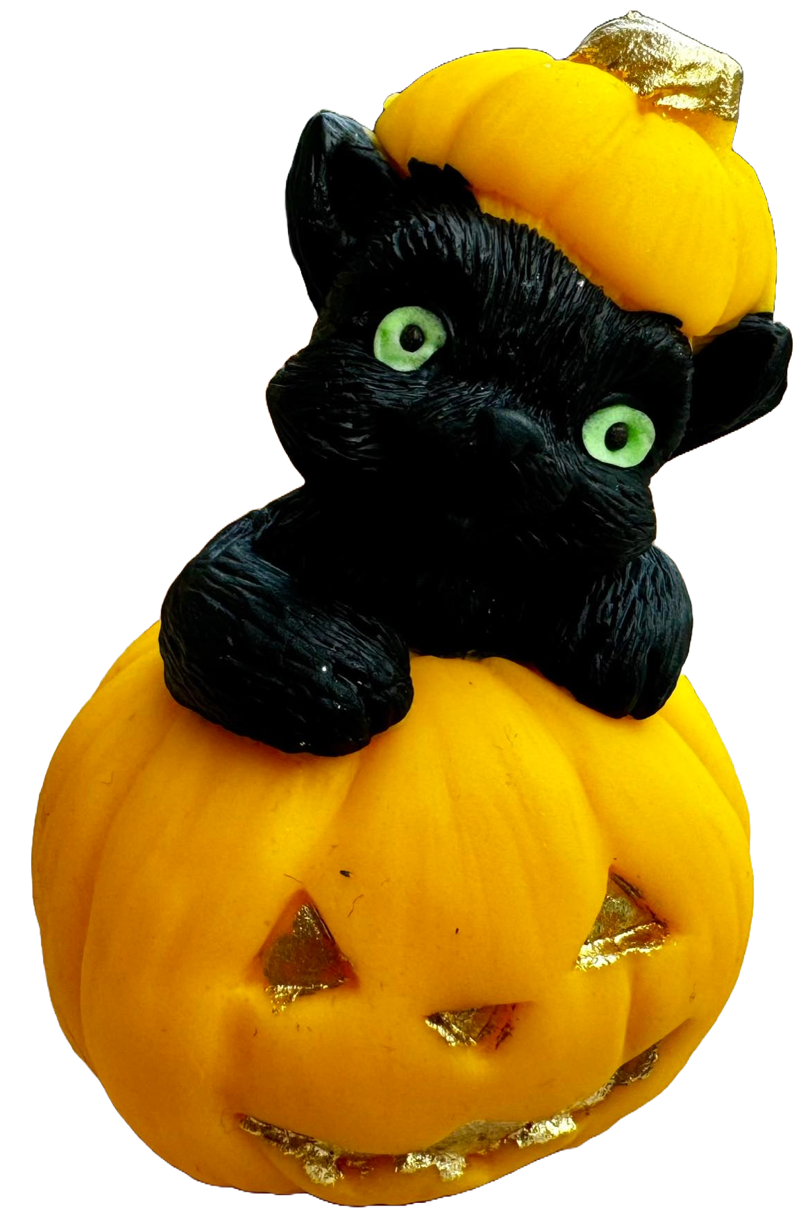 Décoration en pâte à sucre comestible, citrouille et chat noir pour Halloween Décorations en pâte à sucre Naty Shop