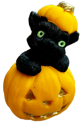 Décoration en pâte à sucre comestible, citrouille et chat noir pour Halloween Décorations en pâte à sucre Naty Shop
