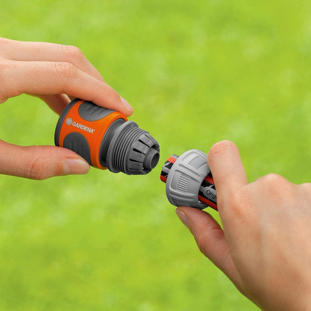 Kit de raccords Gardena : raccord de tuyau pour rallonge de 13 mm (1/2") et 15 mm (5/8"), même sous haute pression d'eau, montage facile (18283-20)