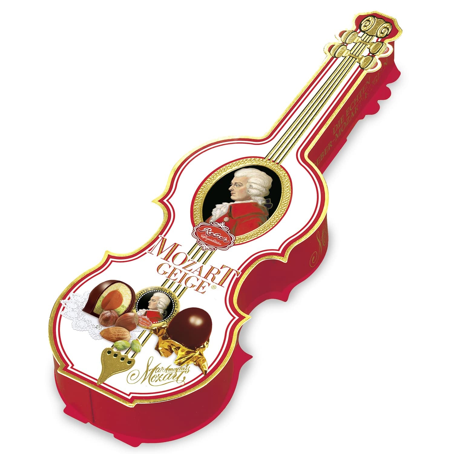 Boules Reber Mozart au chocolat noir, pack de 6 avec pâte d'amande et nougat, vegan - 1 x 120 g