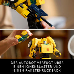 LEGO Icons Transformers Bumblebee, figurine robot à collectionner pour adultes, ensemble de construction de film pour les fans de science-fiction, peut être transformé en voiture, jouet d'aventure 10338 Ensembles de construction Besuche den LEGO-Store