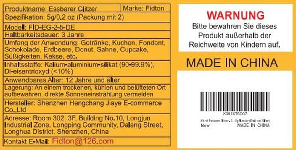 Paillettes comestibles, poudre, 5 grammes Glitter Naty Shop