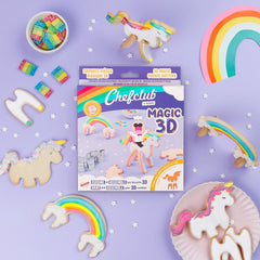 CHEFCLUB, Emporte-pièces magiques licorne et arc-en-ciel 3D, emporte-pièces emboîtables 3D licorne et arc-en-ciel, plaisir de pâtisserie pour les enfants