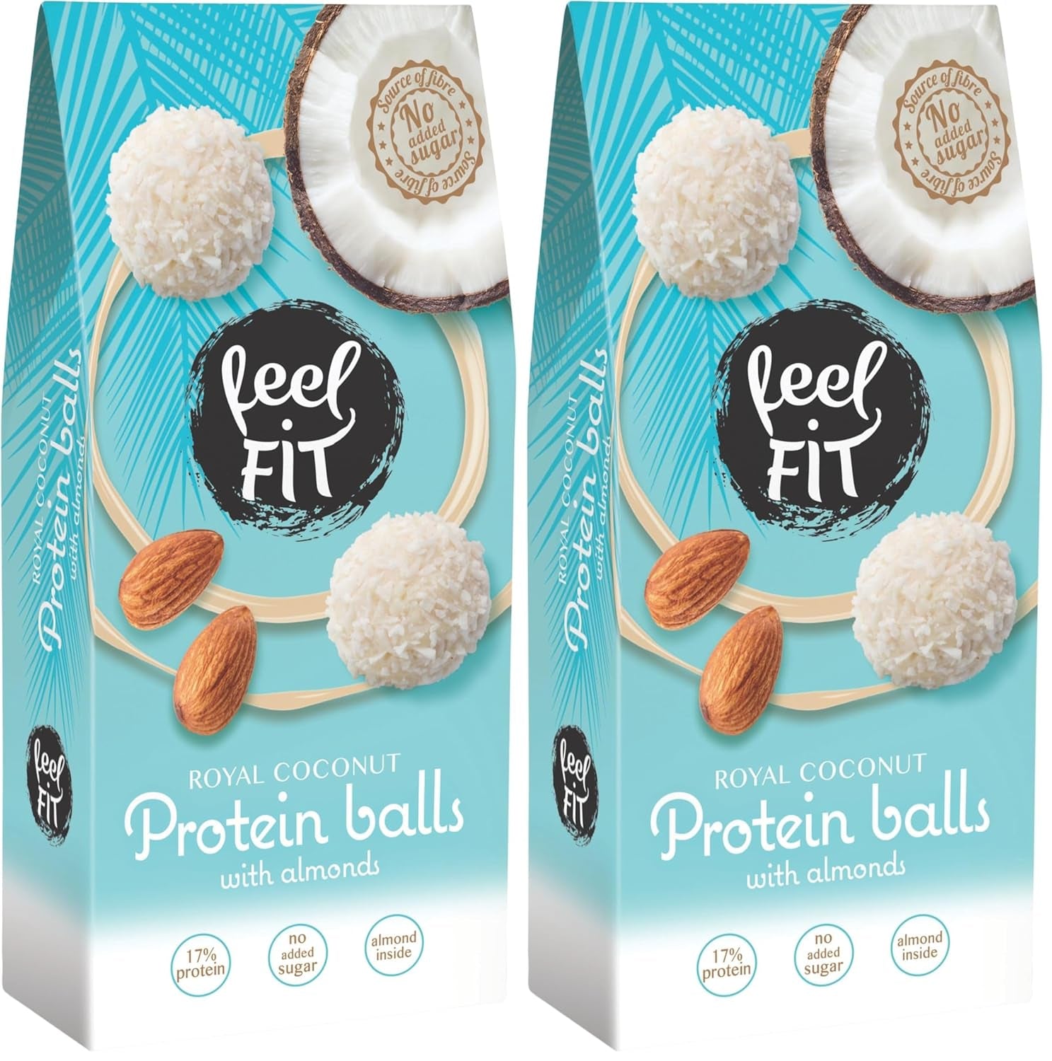Pralinés noix de coco et amandes sans sucre, feel FIT, sans sucre ajouté, 17% de protéines, 63 g