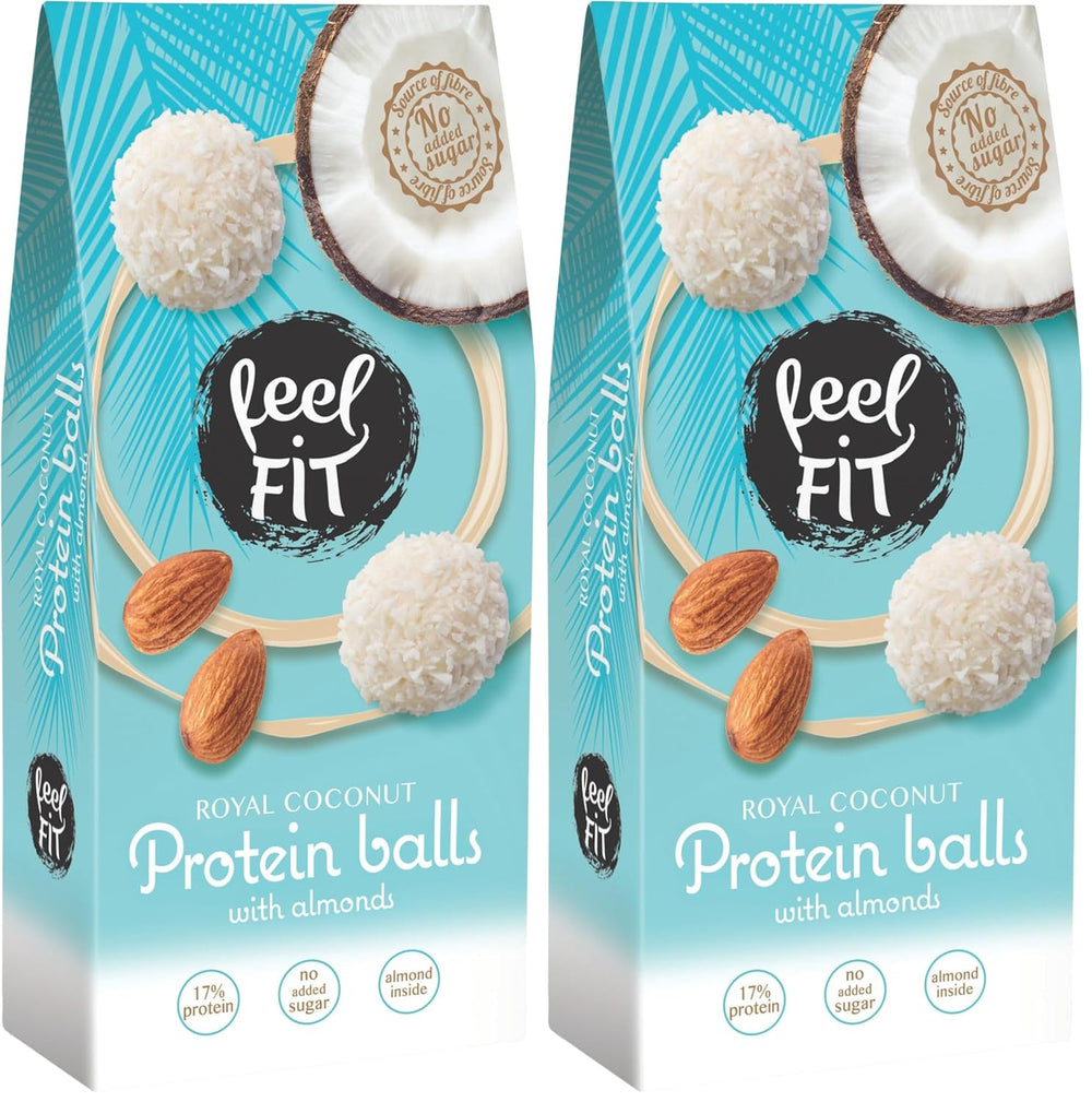 Pralinés noix de coco et amandes sans sucre, feel FIT, sans sucre ajouté, 17% de protéines, 63 g