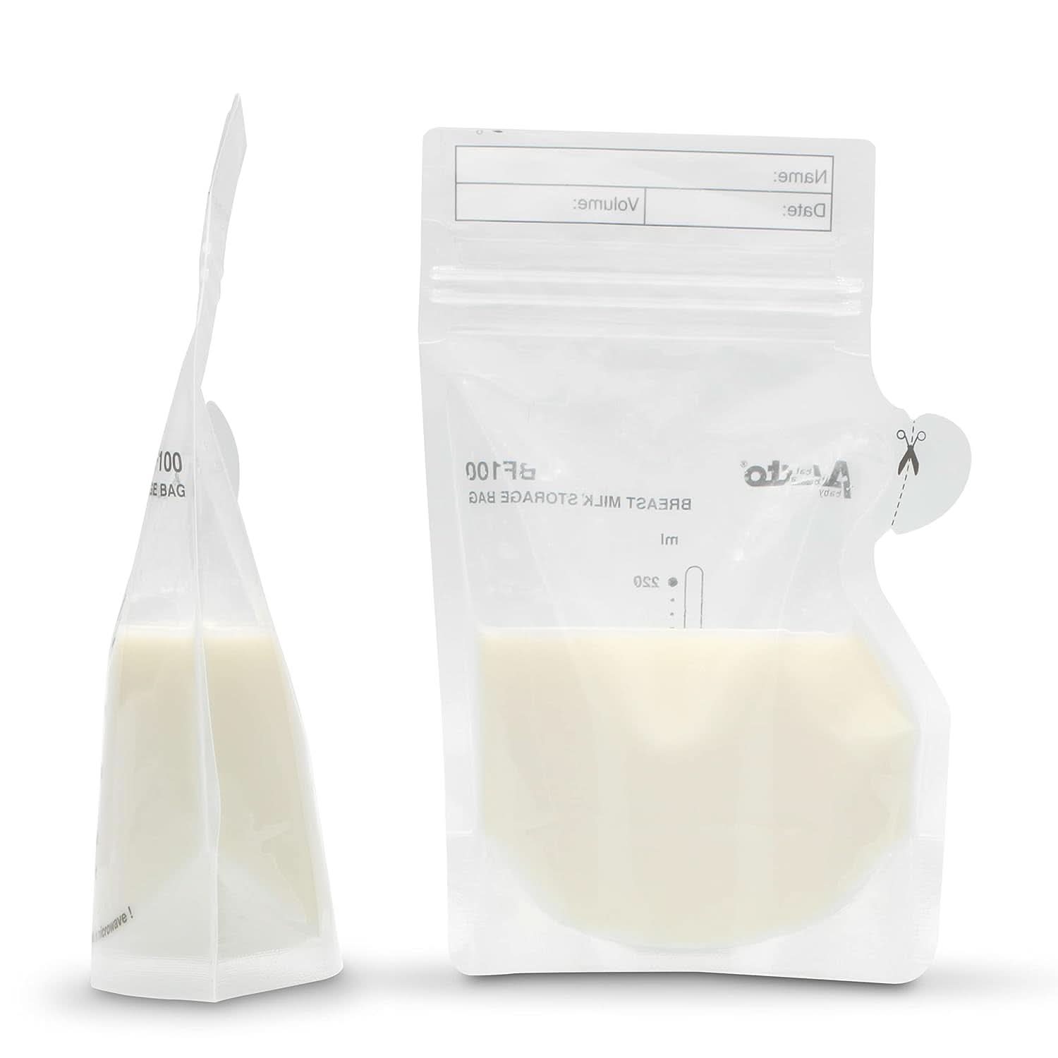 BF100 Sachet de conservation pour lait maternel - Sachet pour lait maternel - capacité 220 Ml - 100 pièces - Transparent Accessoires Alimentaire et Allaitement Bebe Naty Shop
