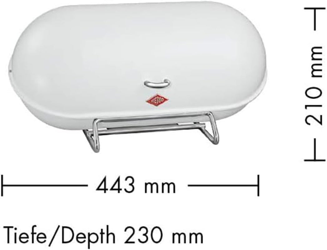 WESCO Breadboy Boîte à pain avec couvercle à charnière sans hochet, rouge, tôle d'acier enduite de poudre, trous d'aération et poignée robuste Boîtes de conservation des aliments Naty Shop