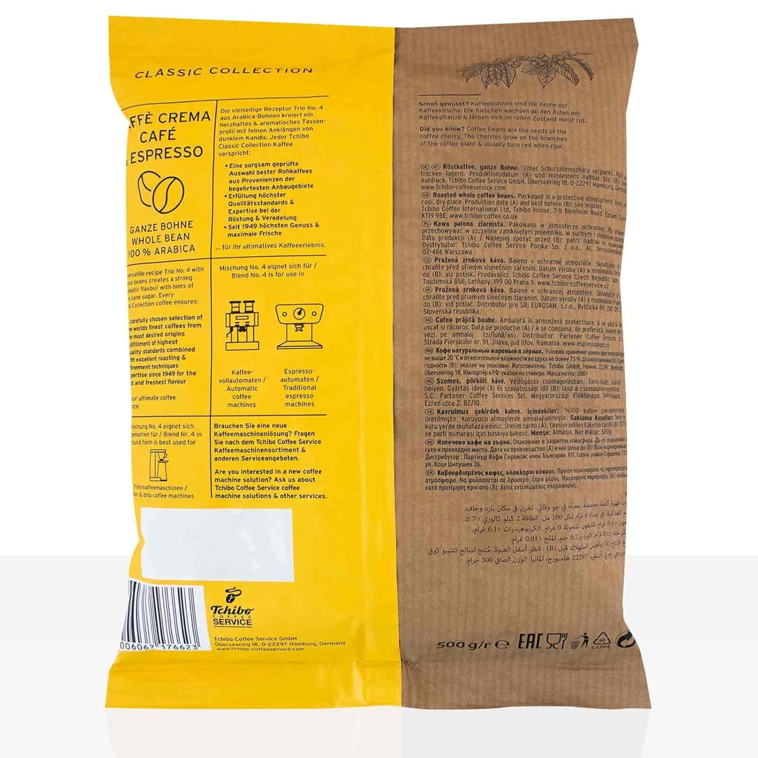 Tchibo Caffe Crema & Espresso Trio 10 grains de café x 500g