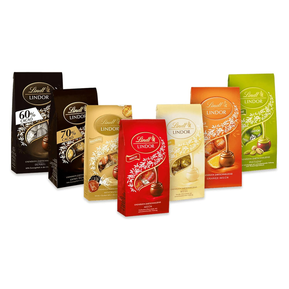 Coffret cadeau praliné au chocolat Lindt | 477g | 5 boîtes de pralines Lindt dans les variantes : Exquis, Mini Praliné, Cadeau LINDOR, Petit Merci, Du Coeur | Cadeau praliné | Cadeau chocolat