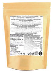 1 kg de cerises séchées au soleil, dénoyautées et naturellement sucrées - sans sucre ajouté, sans additifs, sans conservateurs. De vraies cerises - une vraie saveur. Produits déshydratés Naty Shop