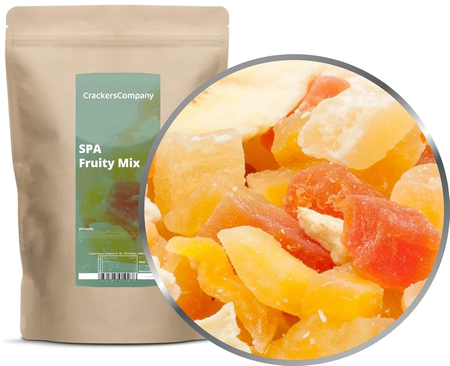 1 x 3 kg Mélange de fruits exotiques Morceaux de fruits confits Papaye Mangue Pastèque Ananas Noix de coco Pomme Banane Faible en gras Faible en sel Végétarien Sans gluten Sans lactose Produits déshydratés My Shop 450 G (Pack de 2)