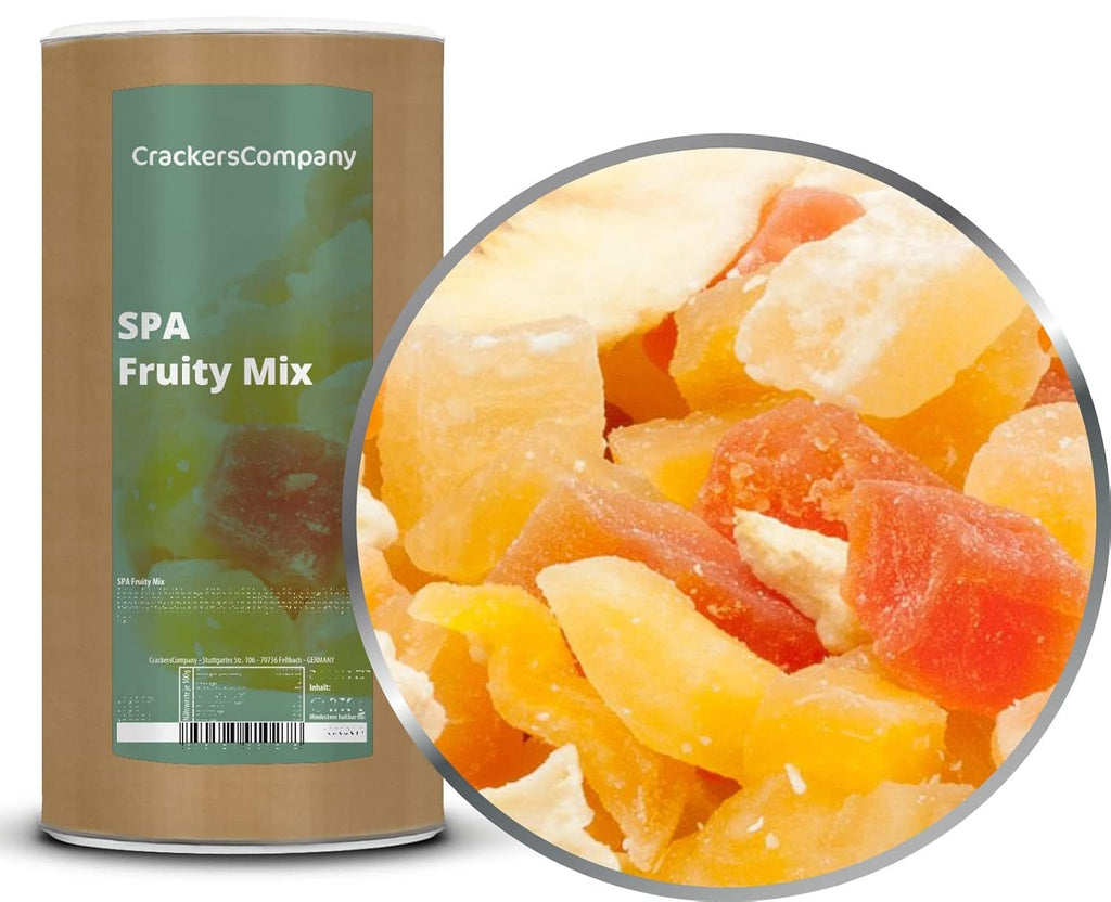 1 x 3 kg amestec de fructe exotice bucăți de fructe confiate papaya mango pepene ananas nucă de cocos măr banană cu conținut scăzut de grăsimi cu conținut scăzut de sare vegetarian fără gluten fără lactoză Produse deshidratate Magazinul meu 600 G (1 pachet)