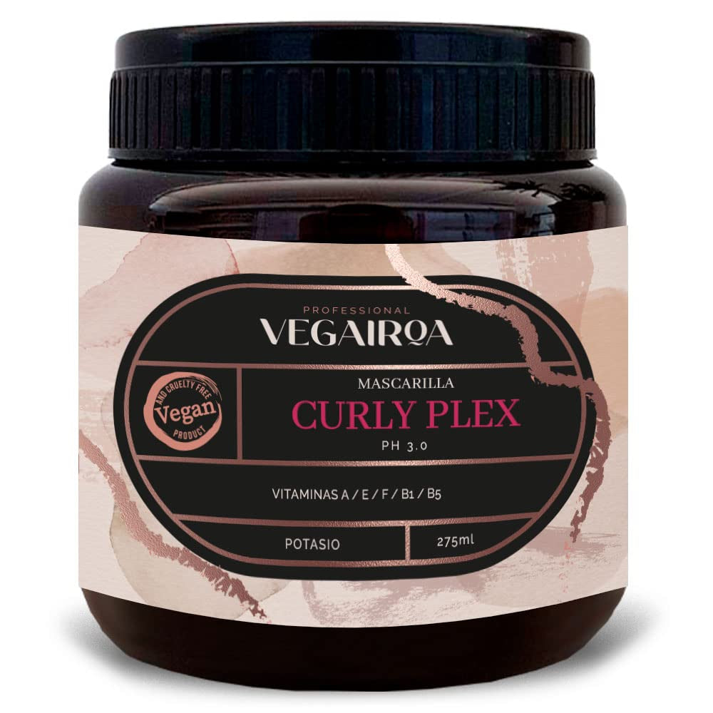 VEGAIROA - Curly Plex Mask - Mască pentru bucle definite fără frizz - Îngrijire hidratantă profundă - Pentru păr creț sau ondulat - Produs profesional vegan de coafură - 300ml Masca de par Naty Shop Titlu implicit