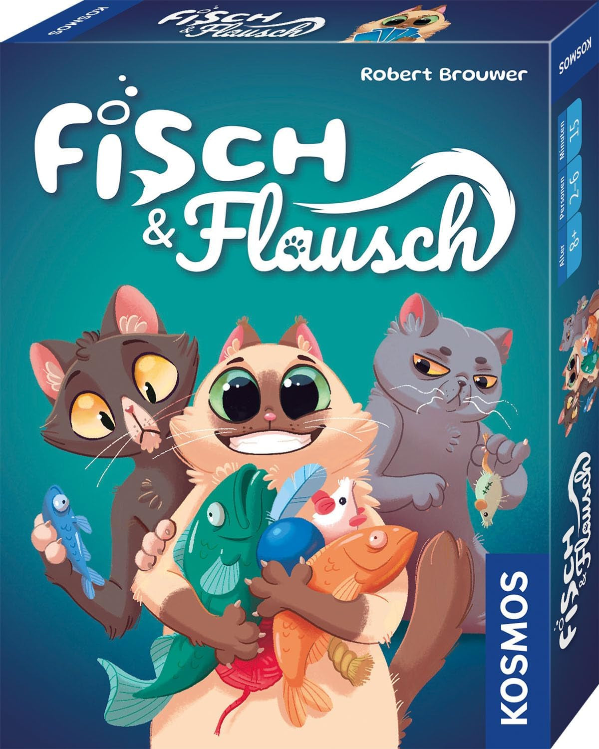 Kosmos 741846 Jeu de cartes Fish & Fluff, un jeu d'enchères amusant pour toute la famille, jeu de société pour 2 à 6 joueurs âgés de 8 ans et plus, jeu de société