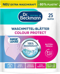 Feuilles détergentes Dr Beckmann MAGIC LEAVES COLOR | Feuilles de lavage prédosées et solubles dans l'eau | Gain de place et facile à utiliser | 25 feuilles Naty Shop Détergents à lessive 25 pièces Couleur