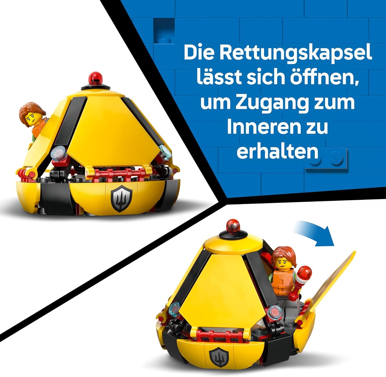 LEGO City Hubschrauber der Küstenwache - Spielzeug Einsatzfahrzeug - Modellbau mit Schiebetüren, Winche, 4 Minifiguren und Hai Figur - Geburtstagschenken für Jungen ab 7 Jahren - 60503