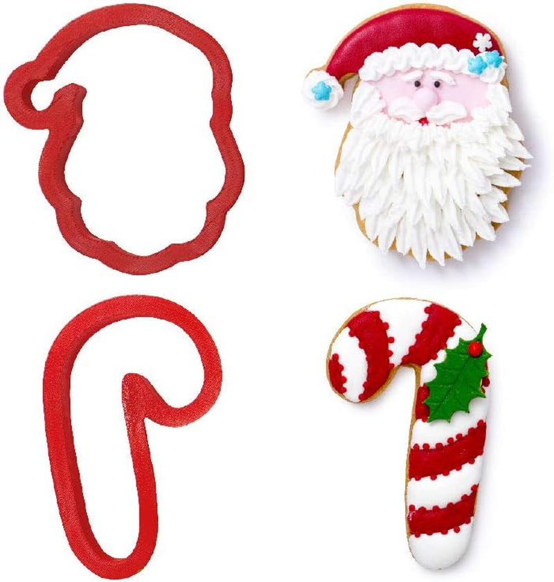 0255068 Boîte à biscuits en plastique avec Père Noël et canne à sucre, 2 pièces, assortis