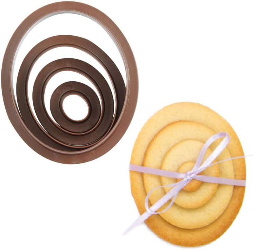 0255307 ENSEMBLE DE BACS À BISCUITS OVAUX LISSES, 4 PIÈCES 1,5-3,5-5,5-7,5 Î 2,2 cm