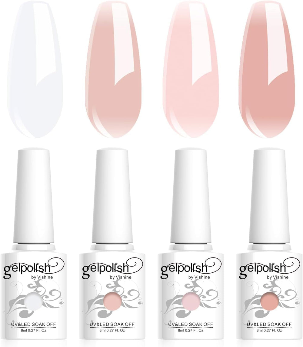 Ojă gel roz transparent – 16 ml, nuanța pielii, lampă LED translucidă pentru unghii, ojă gel pentru unghii, model Nail Art M087