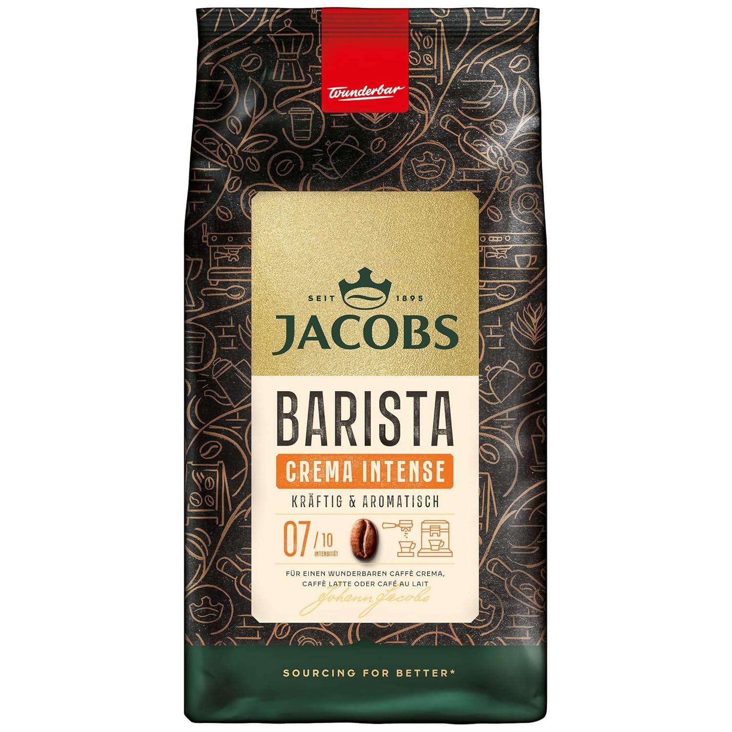 Café en grains JACOBS Barista Editions Crema Intense (4 x 1 kg)