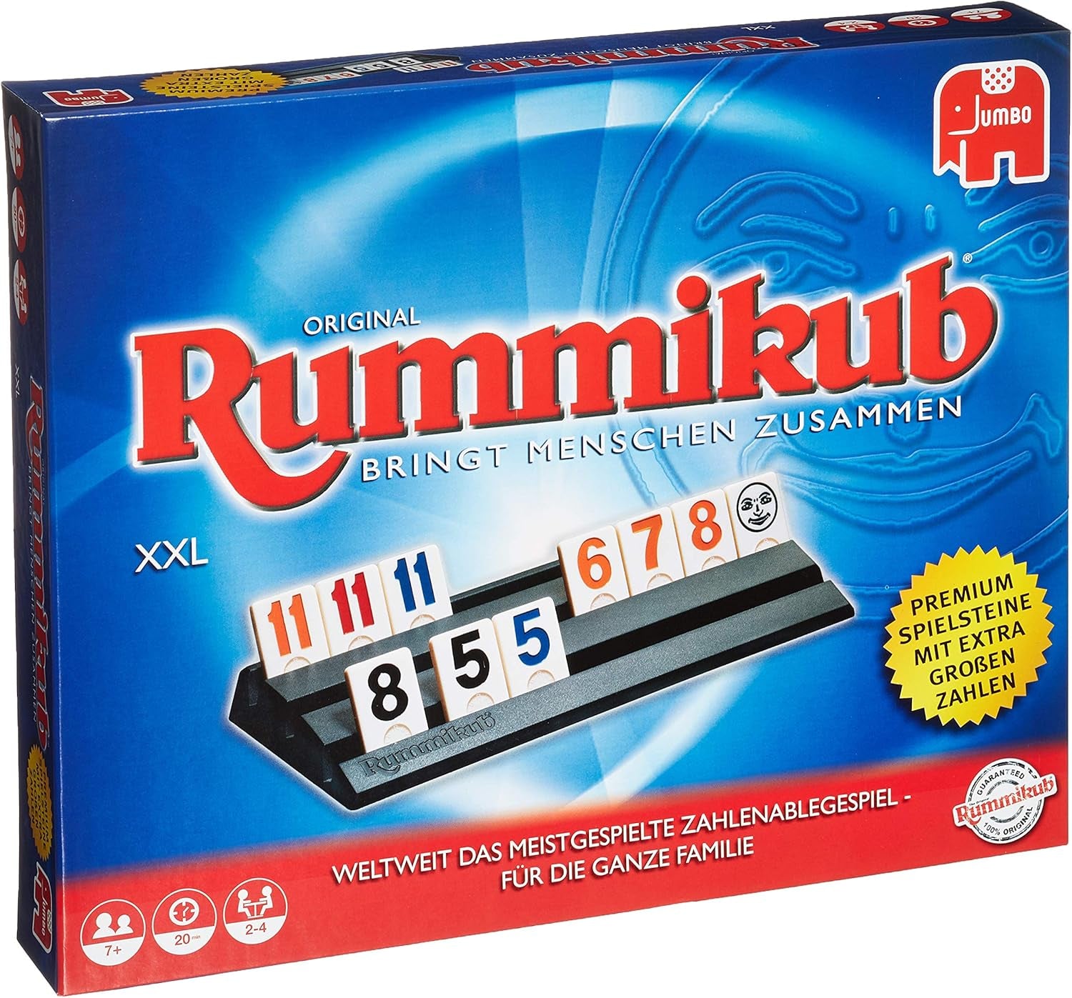 Jumbo Spiele Original Rummikub Classic - der Spieleklassiker unter den Gesellschaftsspielen - pour les enfants et les enfants à partir de 7 ans JUM17571 Multicolore 2,7 x 3,7 cm