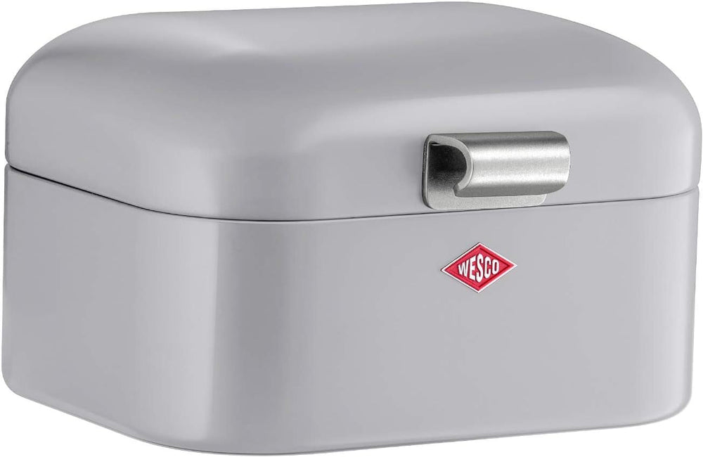 Wesco 235 001 Mini corbeille à pain Grandy 17 x 18 x 12 cm (L/l/H) rose, acier inoxydable Boîtes de conservation alimentaire Naty Shop Cool gris