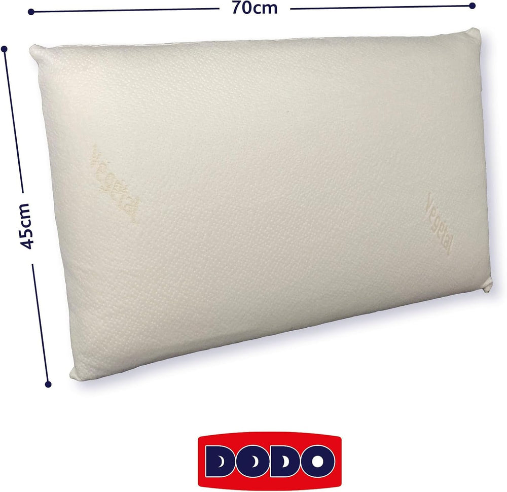 Oreiller, Ergonomique, Végétal, 45 X 70 Cm, Mémoire de Forme, Rectangulaire, Garnissage 100% MDF, Fond Coton, Housse Polyester - Huile de Ricin Naty Shop Oreillers Standard