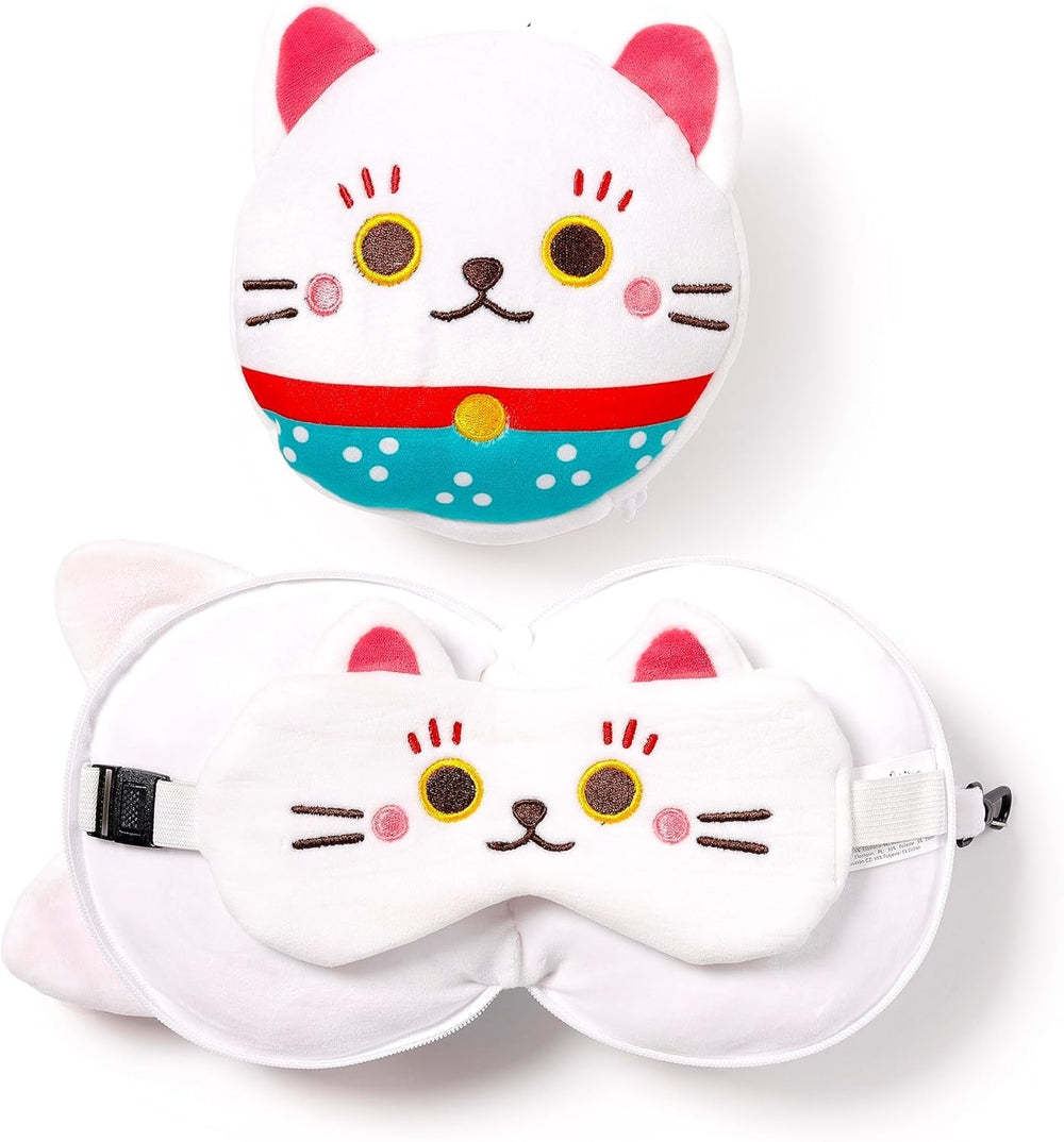 Oreiller de voyage Relaxeazzz Mask - Maneki Neko Lucky Cat Charm Oreillers de voyage Naty Shop Default Title