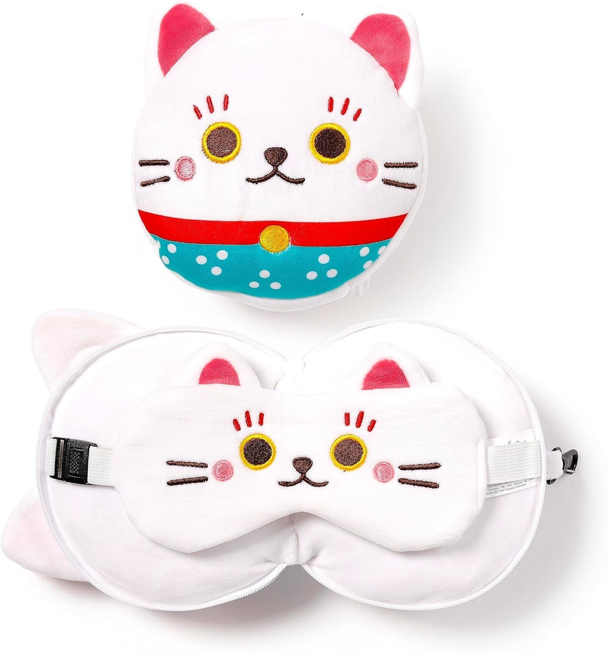 Oreiller de voyage Relaxeazzz Mask - Maneki Neko Lucky Cat Charm Oreillers de voyage Naty Shop Default Title