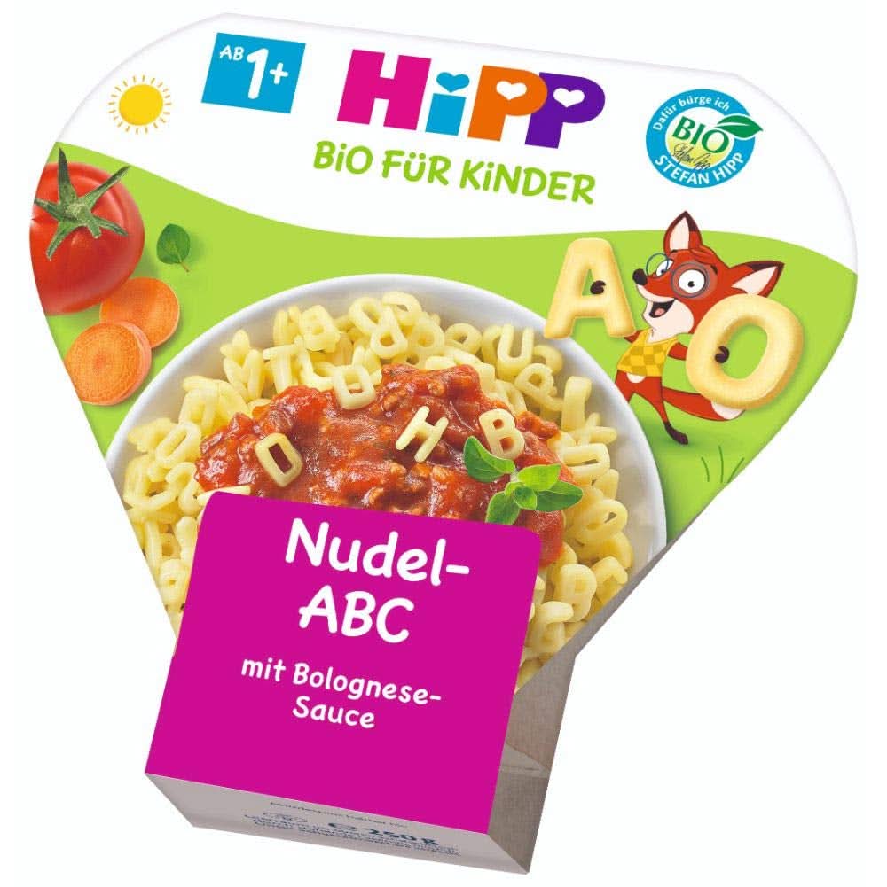 Hipp Kids Pasta Fun Flying ABC à la sauce bolognaise, paquet de 6 (6 X 250 grammes) Mère et Enfant Naty Shop
