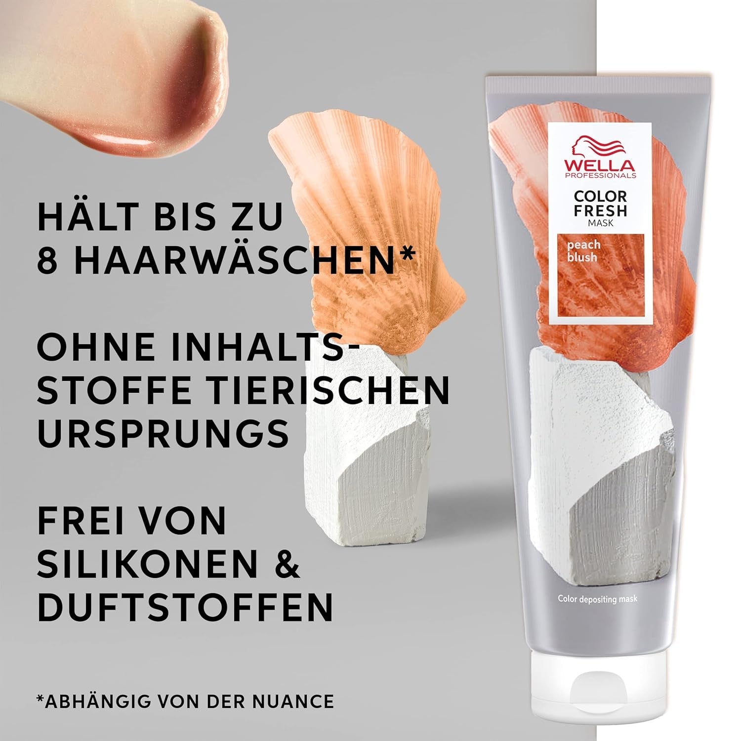 Wella Professionals Color Fresh Mask Peach Blush - tratament de păr pentru revitalizarea și schimbarea culorii părului - nuanță hrănitoare cu ulei de avocado - pentru păr blond și iluminat - 150 ml Masca de par Naty Shop