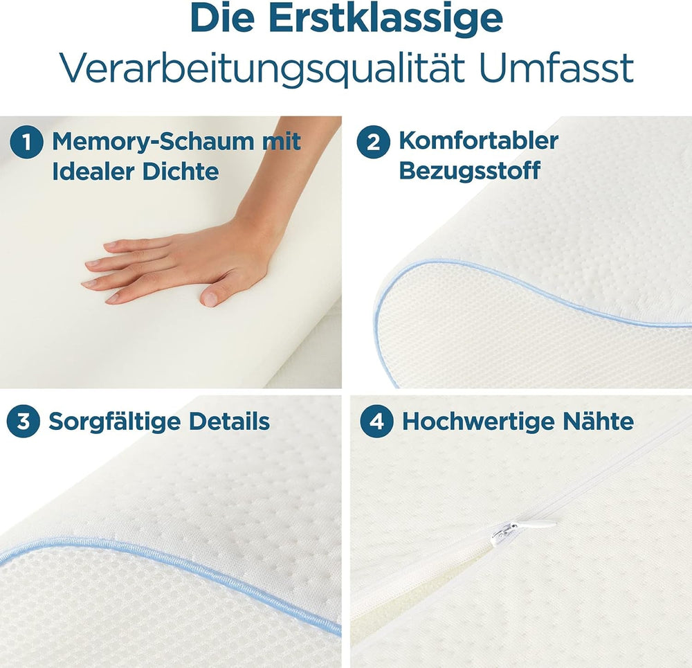 Oreiller orthopédique ORTHOVERSE - oreiller de soutien du cou, oreiller de couchage, oreiller, oreiller en mousse à mémoire de forme, oreiller, oreiller pour douleurs cervicales - réglable en hauteur, housse à l'aloe vera, aide médicale Naty Shop Oreillers orthopédiques cervicaux