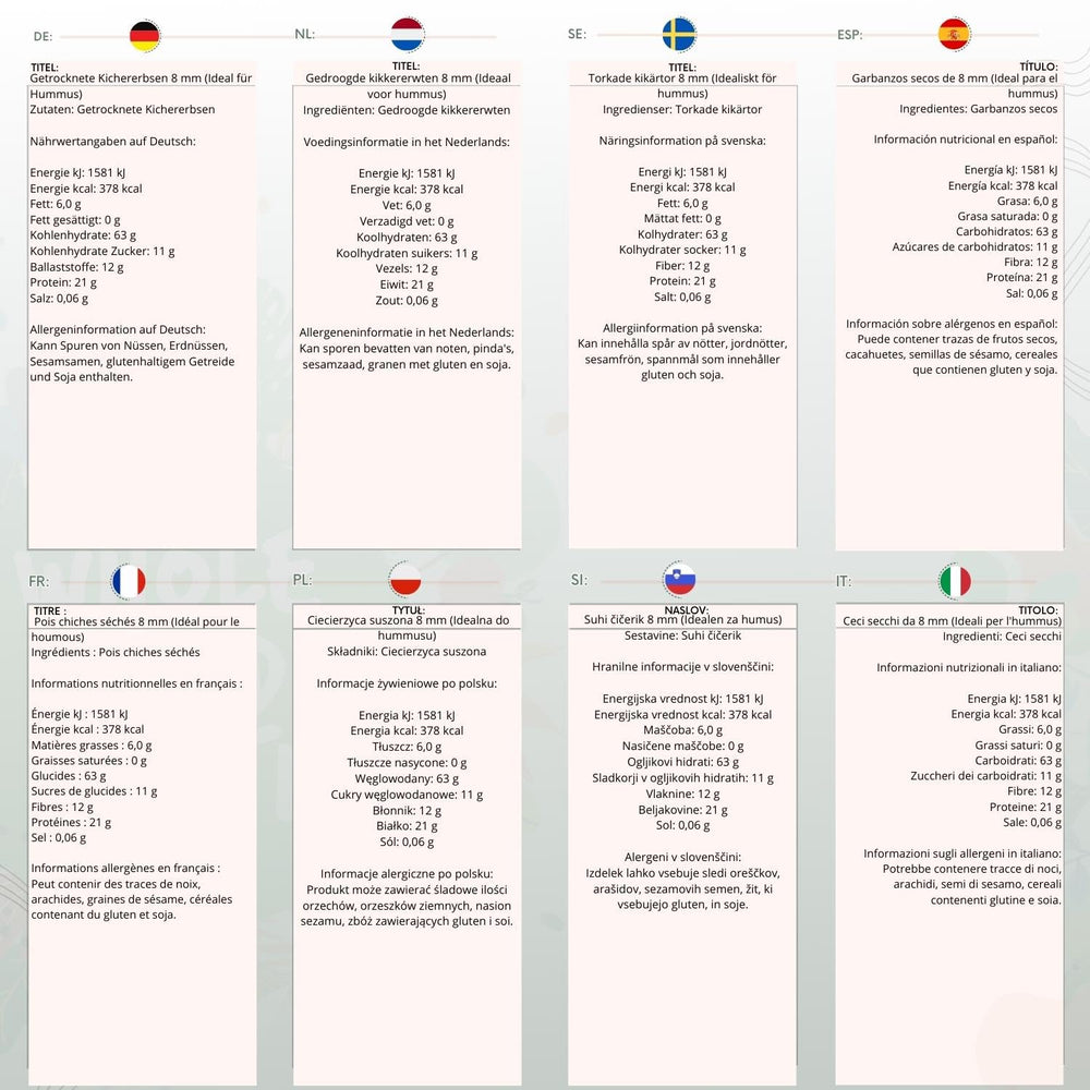 Pois chiches Wholefood Earth, 8 mm (idéal pour le houmous), sans OGM, naturels, végétaliens, sans produits laitiers, sans sucre ajouté, 2 kg