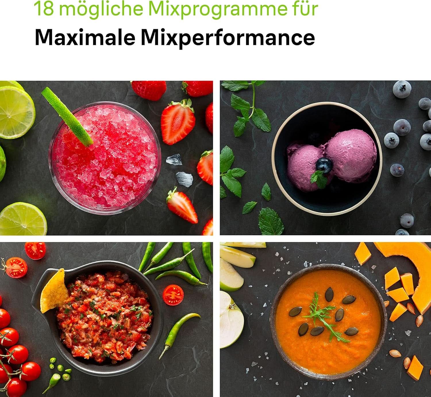 Braun Hochleistungsmixer Powerblend 9 JB9040 – Standmixer Mit Glas-Mixkrug, 18 Mixprogramme, 10 Geschwindigkeiten + Pulsfunktion, Heiße Suppen Funktion, Reinigungsprogramm, Stampfer, 1600 W, Schwarz Bucatarie Naty Shop