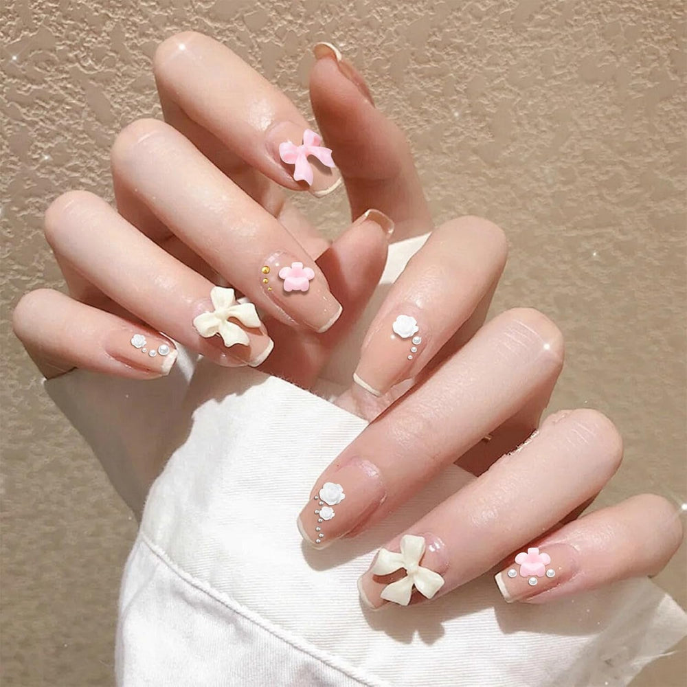 3D Nail Charms, Nail Art Charms Schleifen, Blumen Und Perlen, Nagel Charms Aus Harz, Nageldekorations Sets, DIY Charms Nägel, Nagelanhänger