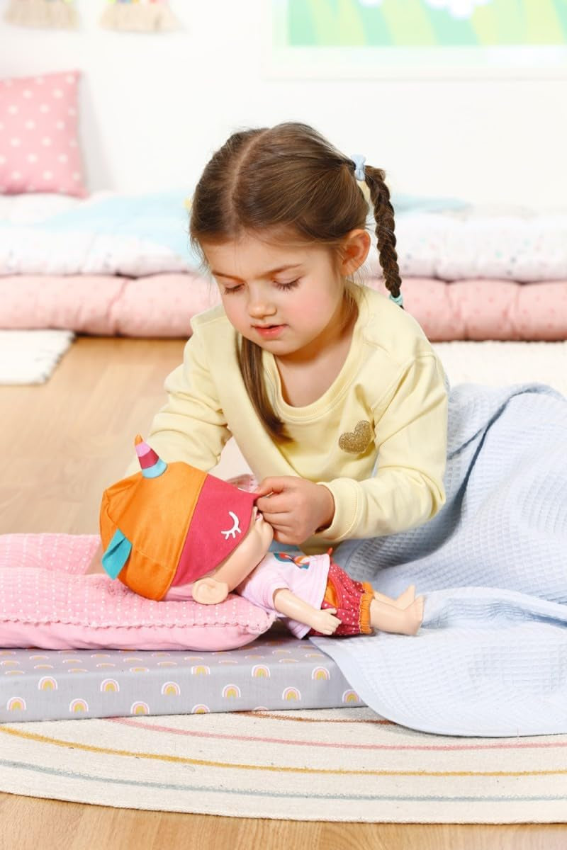 Baby Robin, 30 cm, grande poupée pour bébé avec des fonctions sonores agréables et brillantes, y compris une chemise, un tuyau, des vêtements, une barboteuse, une bouteille et un harnais, 905586 Zapf Creation
