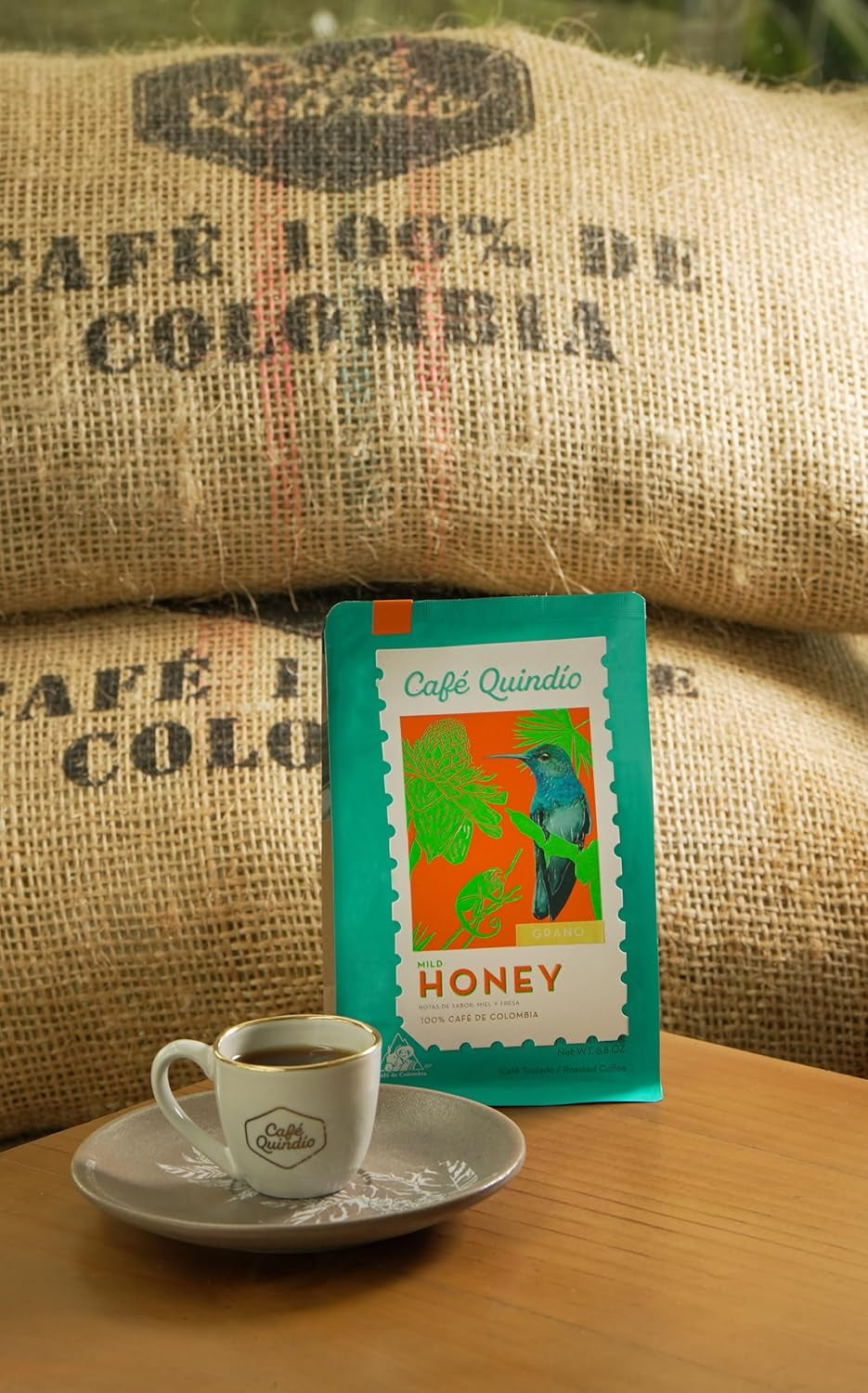 Café de spécialité Café Quindio - Grains de café 100% Arabica, Colombie - aux notes naturelles de miel léger (250g) - idéal pour les machines à café filtre ou porte-filtre