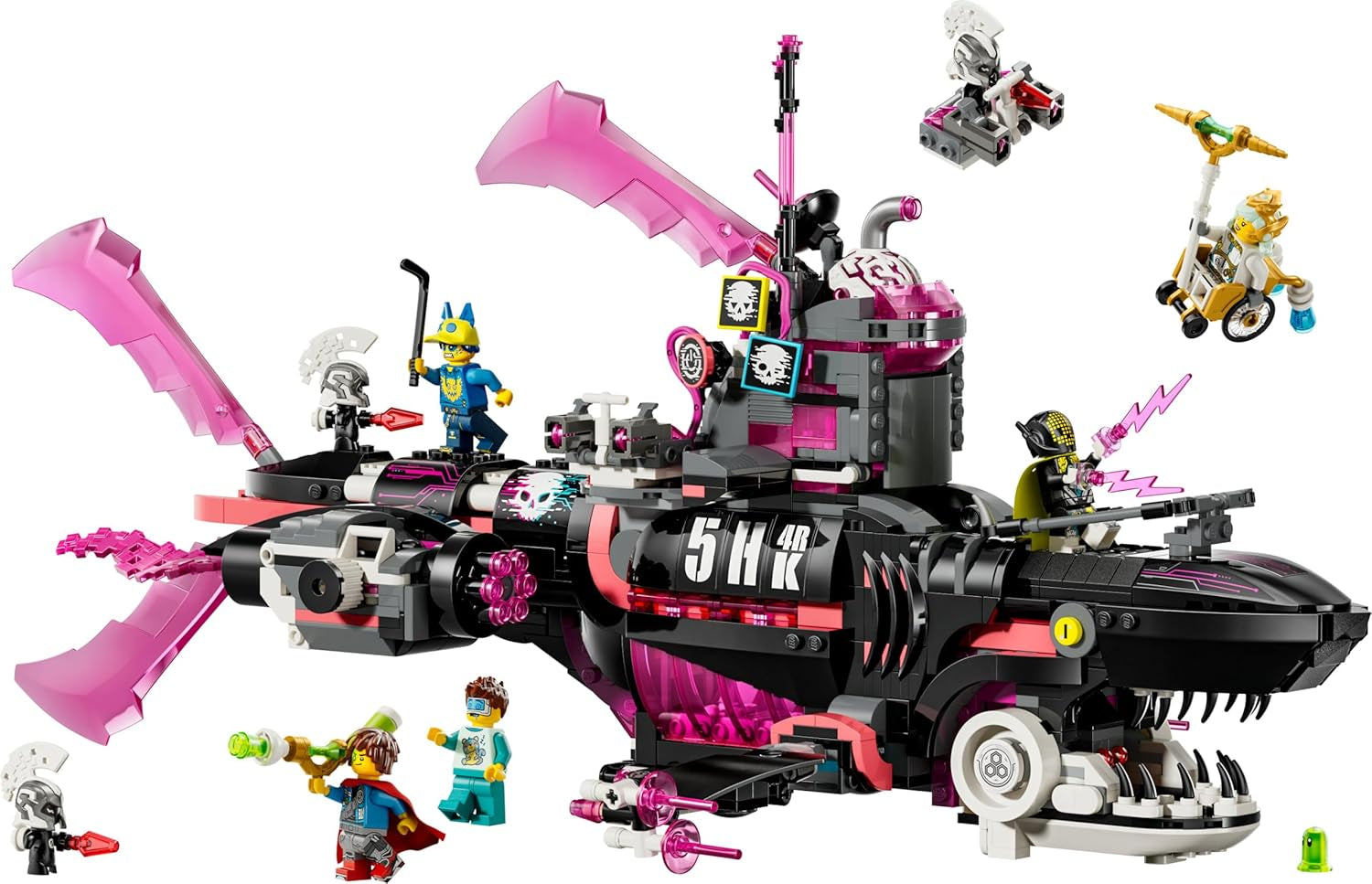 LEGO DREAMZzz Albtraumhai-U-Boot - Ensemble modulaire avec 2 Baumöglichkeiten, 2 abnehmbaren Fluggeräten et 5 Minifiguren, inkl. Mateo et Astrid - Cadeau pour filles et garçons à partir de 9 ans - 71500