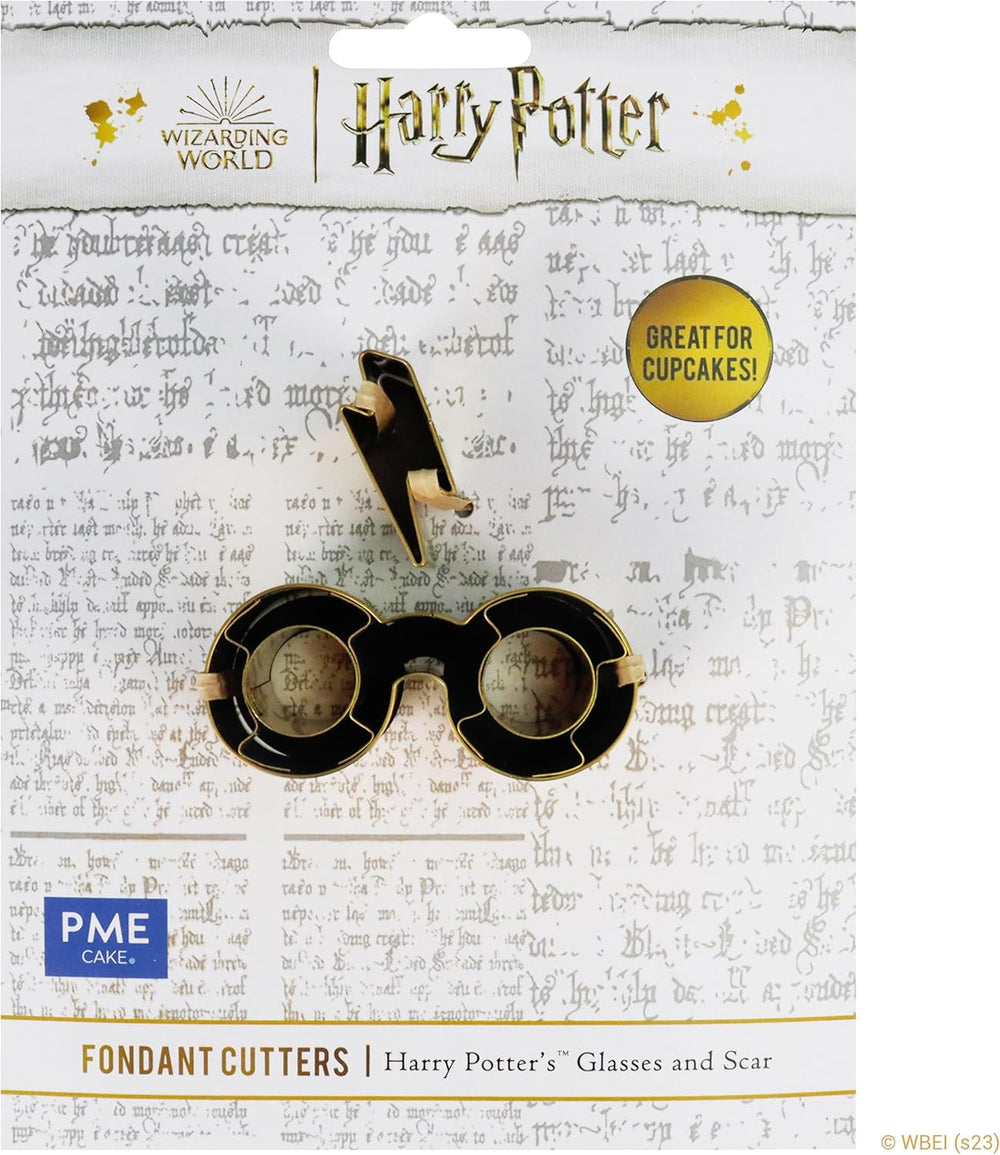 Harry Potter Fondant et emporte-pièces, lot de 2, lunettes et cicatrice de Harry, petit, argent