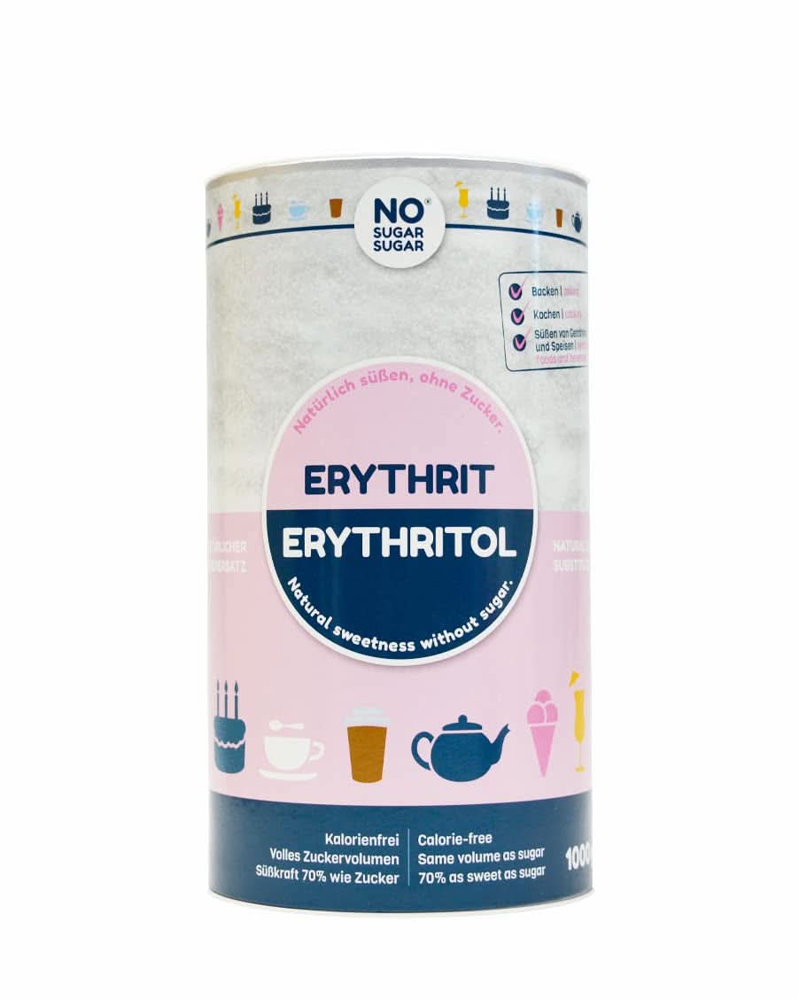 No Sugar, Erythritol natural fără calorii, utilizabil ca înlocuitor de zahăr, 4,5 Kg Indulcitori Naty Shop 1 Kg