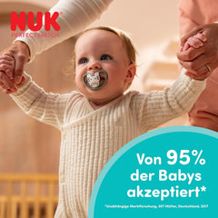 Sucettes NUK Perfect Match Air pour bébés | 6-18 mois | Sucettes orthodontiques qui favorisent la circulation de l'air et préviennent les éruptions cutanées causées par la salive | 95 % d'acceptation par les bébés** | Disney Winnie l'ourson | Paquet de 2